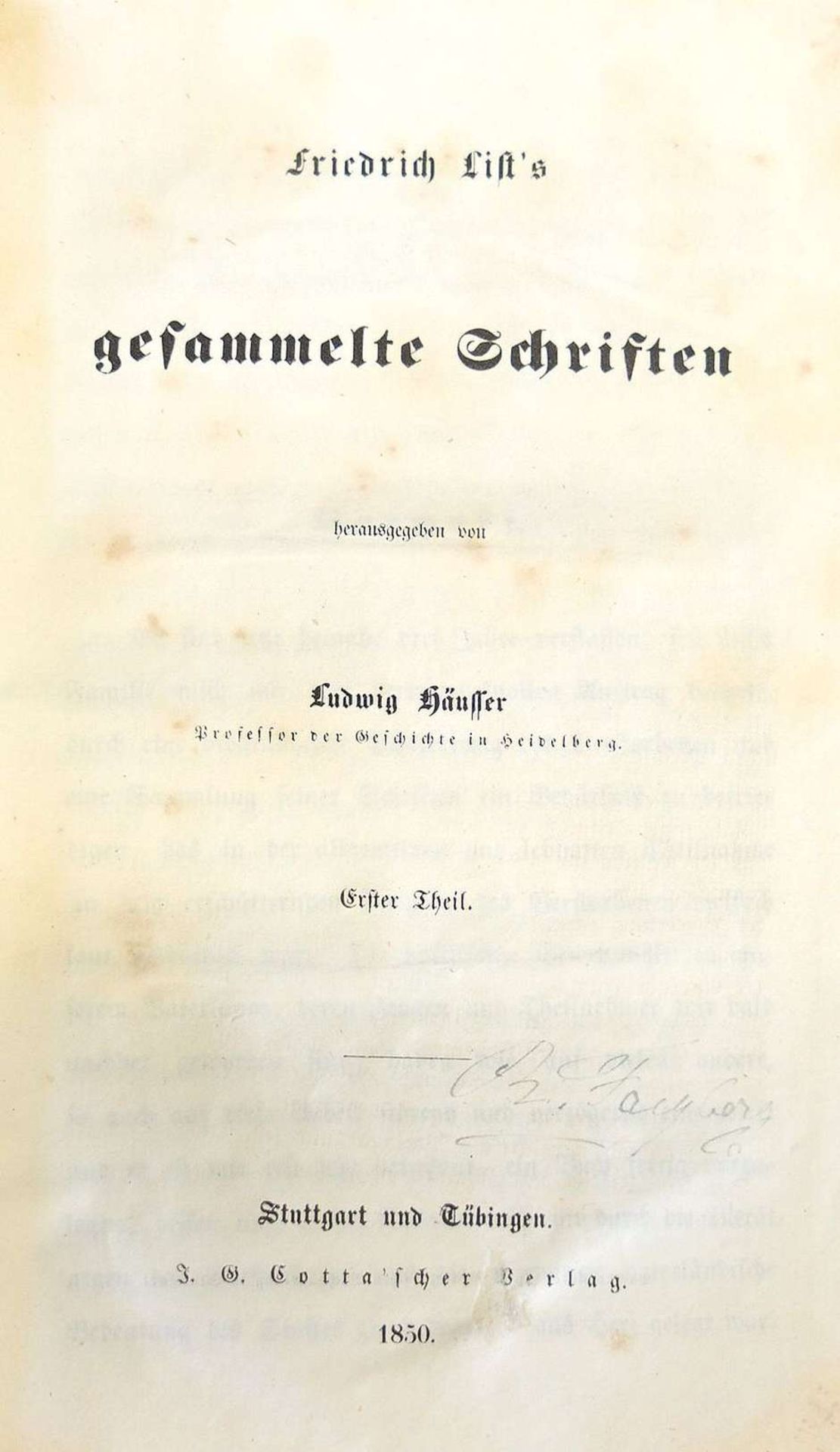 List, Friedrich: Gesammelte Schriften