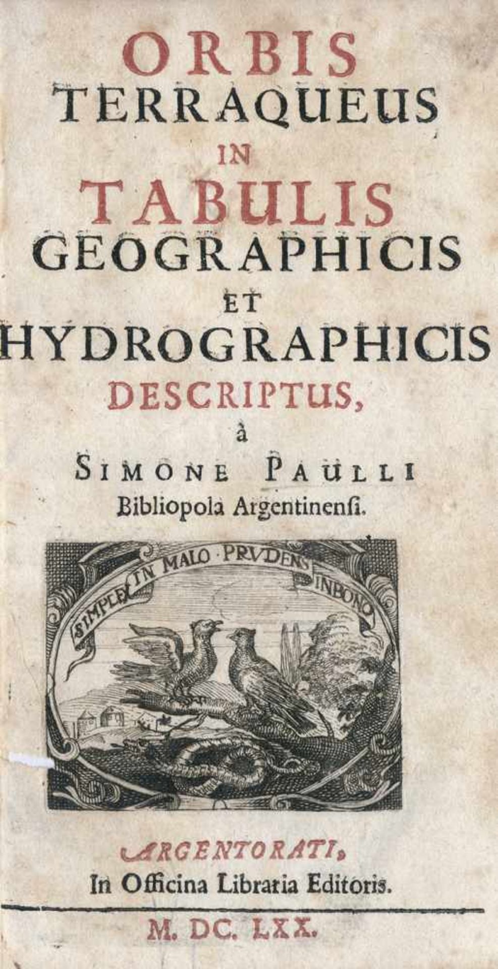 Pauli, Simon: Orbis terraqueus in tabulis geographicis et hydrographicis