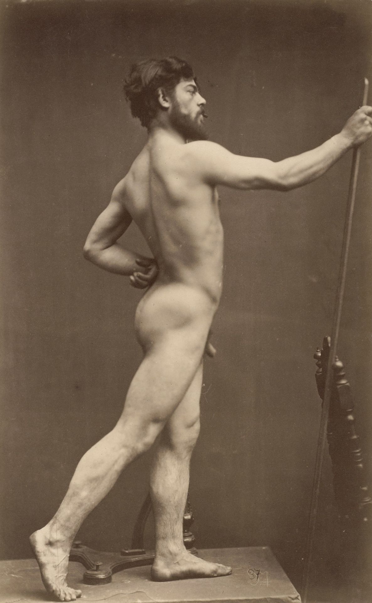 Marconi, Gaudenzio: Male nude studies(Attributed to, and Carl Teufel (1845-1912). Male nude studies.