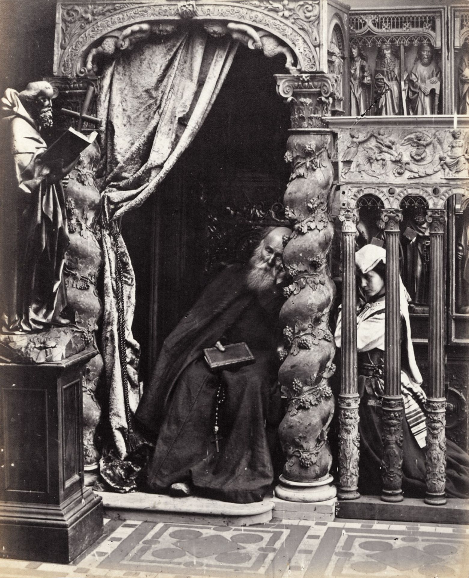 Goodman, Claudius E.: The Confessional"The Confessional". Circa 1860. Albumen print. 20,2 x 16,5 cm.