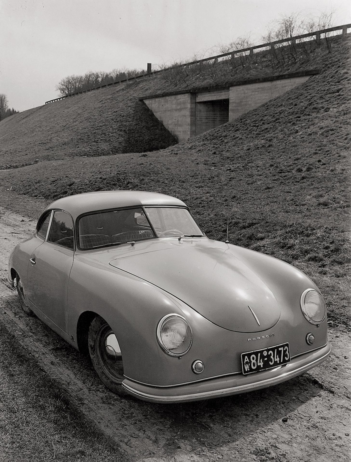 Porsche: Porsche limousine carPhotographer: Julius Weitmann. Porsche limousine car. 1948. Vintage