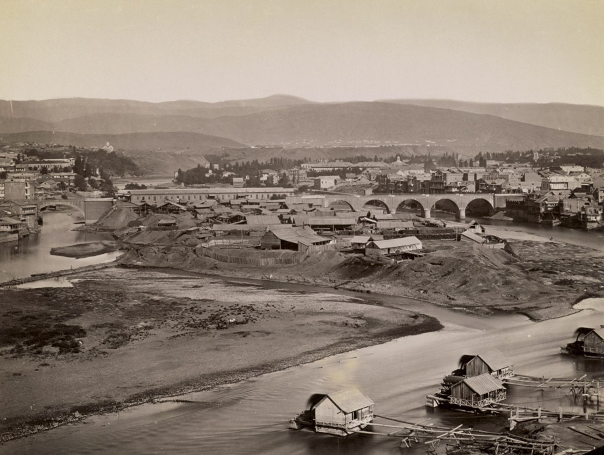 Ermakov, Dimitri N.: The old Tbilisi with Kura River and Madatov's IslandThe old Tbilisi with Kura