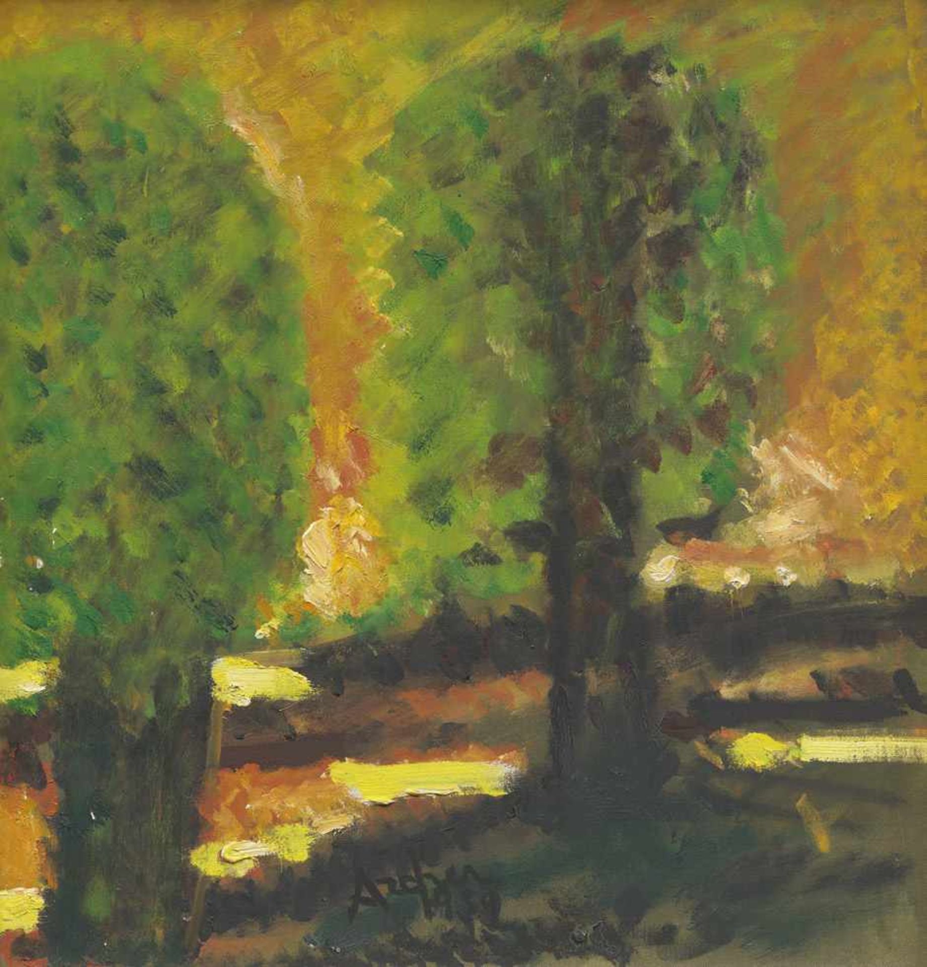 Ascher, Fritz: Bäume im Abendlicht