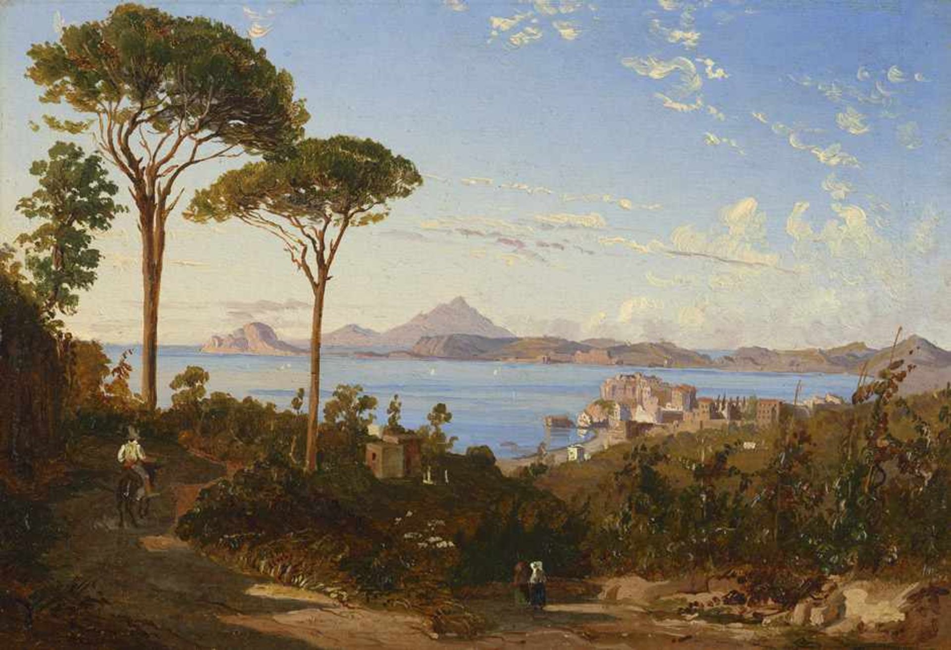 Deutsch: 19. Jh. Blick auf Posillipo mit Capo Miseno, im Hintergrund Ischia19. Jh. Blick auf