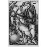 Beham, Hans Sebald: MelencoliaMelencolia. Kupferstich. 7,9 x 5,1 cm. 1539. B. 144, Pauli 145,