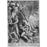 Fagiuoli, Girolamo: Adam und Eva mit dem Knaben AbelAdam und Eva mit dem Knaben Abel. Kupferstich