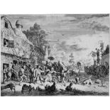 Dusart, Cornelis: Das große Dorffest[^] Das große Dorffest. Radierung. 25 x 33,4 cm. 1685. B. 16,