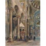 Alt, Rudolf von: Blick in das Innere des Domes von San Marco in Venedig[^] Blick in das Innere des
