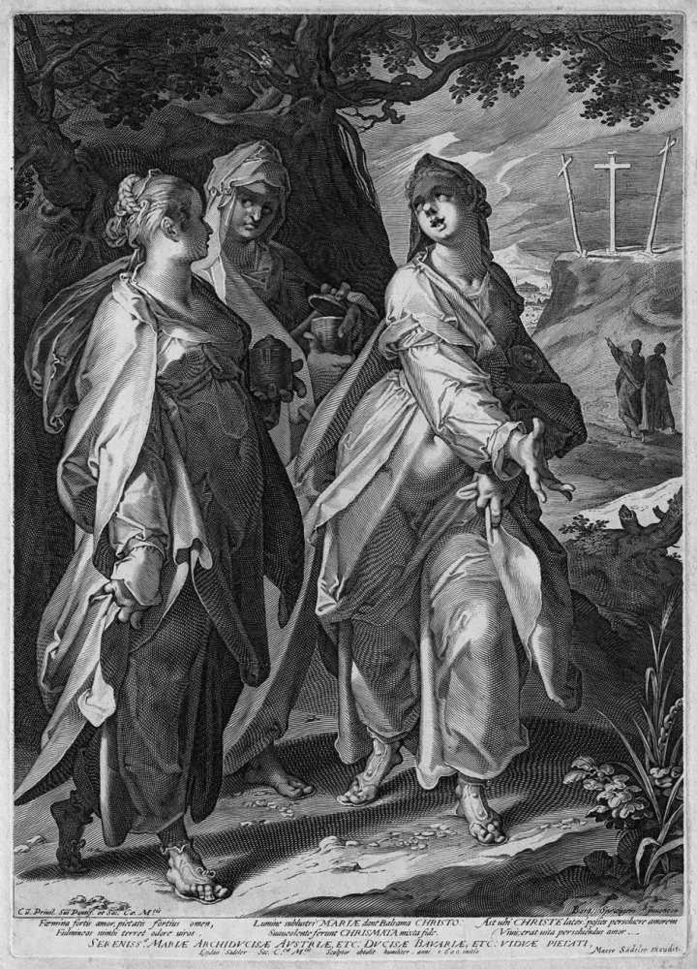 Sadeler, Aegidius: Die drei Frauen, vom Grabe Christi zurückkehrendDie drei Frauen, vom Grabe