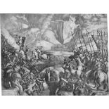 Fontana, Giulio: Die Schlacht bei CadoreDie Schlacht bei Cadore. Radierung nach Tizian. 42,2 x 5,7