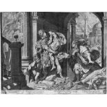 Carracci, Agostino: Aeneas rettet AnchisesAeneas rettet Anchises. Kupferstich nach Federico Barocci.