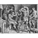 Bos, Cornelis: Venus und Cupido in der Schmiede des VulkanVenus und Cupido in der Schmiede des