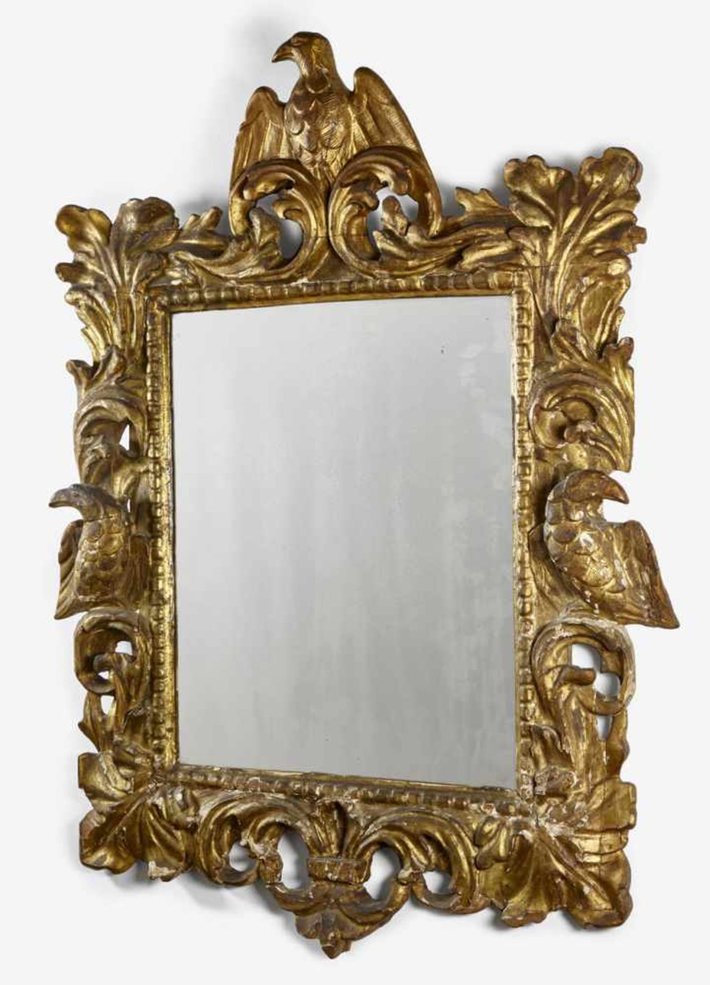 Florenz: 17. Jh. Barocker Schnitzrahmen mit Spiegeleinsatz17. Jh. Barocker Schnitzrahmen mit
