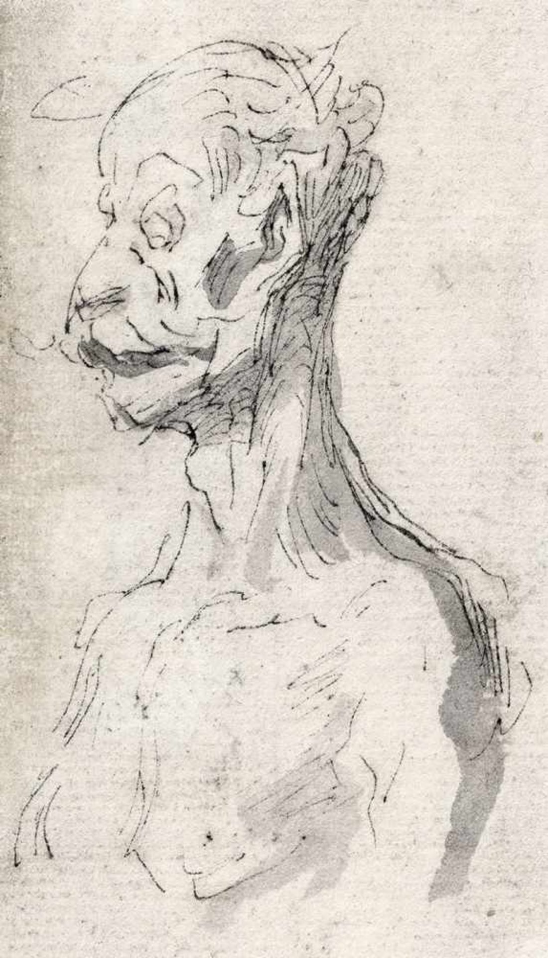 Daumier, Honoré: Bildnis eines bärtigen Alten im Profil nach linksBildnis eines bärtigen Alten im