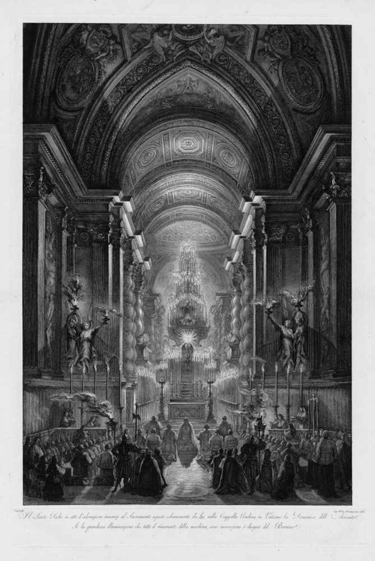 Piranesi, Francesco: Die Cappella Paolina im VatikanDie Cappella Paolina im Vatikan bei festlicher