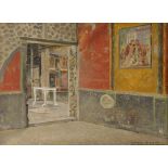 Hansen, Joseph Theodor: Innenansicht der Casa D.I. Lucrezio Frontone in PompejiInnenansicht der Casa