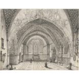 Quaglio, Domenico: Blick in die Unterkirche von San Francesco in Assisi[^] Blick in die