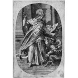 Bonasone, Giulio: Der hl. Philipppus und der DracheDer hl. Philippus und der Drache. Kupferstich