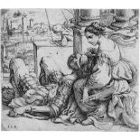 Caletti, Giuseppe: Samson und DalilaSamson und Dalila. Radierung. 13 x 14,7 cm. B. XX, S. 133, 64.