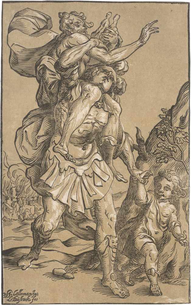 Büsinck, Ludolph: Aeneas rettet seinen Vater Anchises aus dem brennenden TrojaAeneas rettet seinen