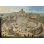 Italienisch: 1. Hälfte 18. Jh. Blick auf die Piazza San Pietro in Rom1. Hälfte 18. Jh. Blick auf die