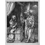 Dürer, Albrecht: Christus erscheint seiner MutterChristus erscheint seiner Mutter. Holzschnitt. 12,6