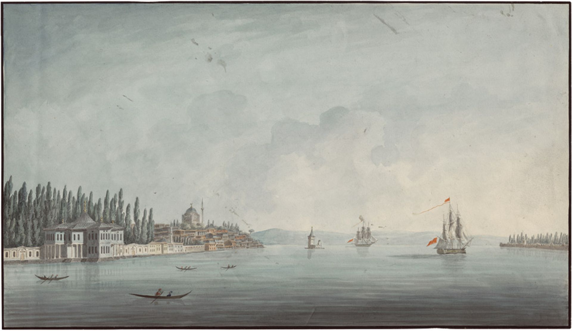 Mayer, Luigi: Konstantinopel: Blick über den Bosporus auf die Semsi Pasha Moschee in - Bild 2 aus 2
