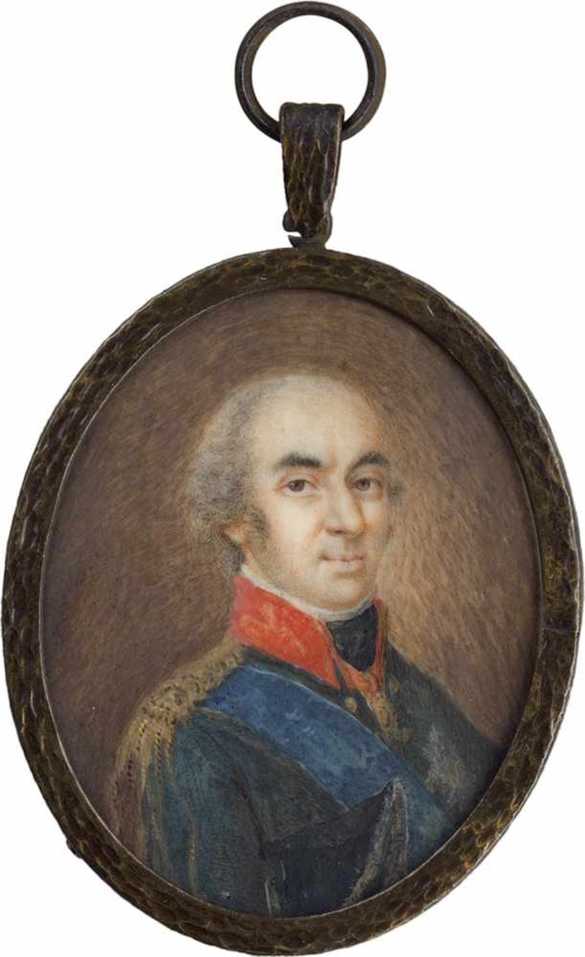 Russisch: 1797-1801. Bildnis eines russischen Generals der Infanterie in dunkelgrüner Uniform mit