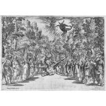 Carracci, Agostino: Apollo und der DracheApollo und der Drache. Kupferstich. 24,7 x 34,6 cm. Um