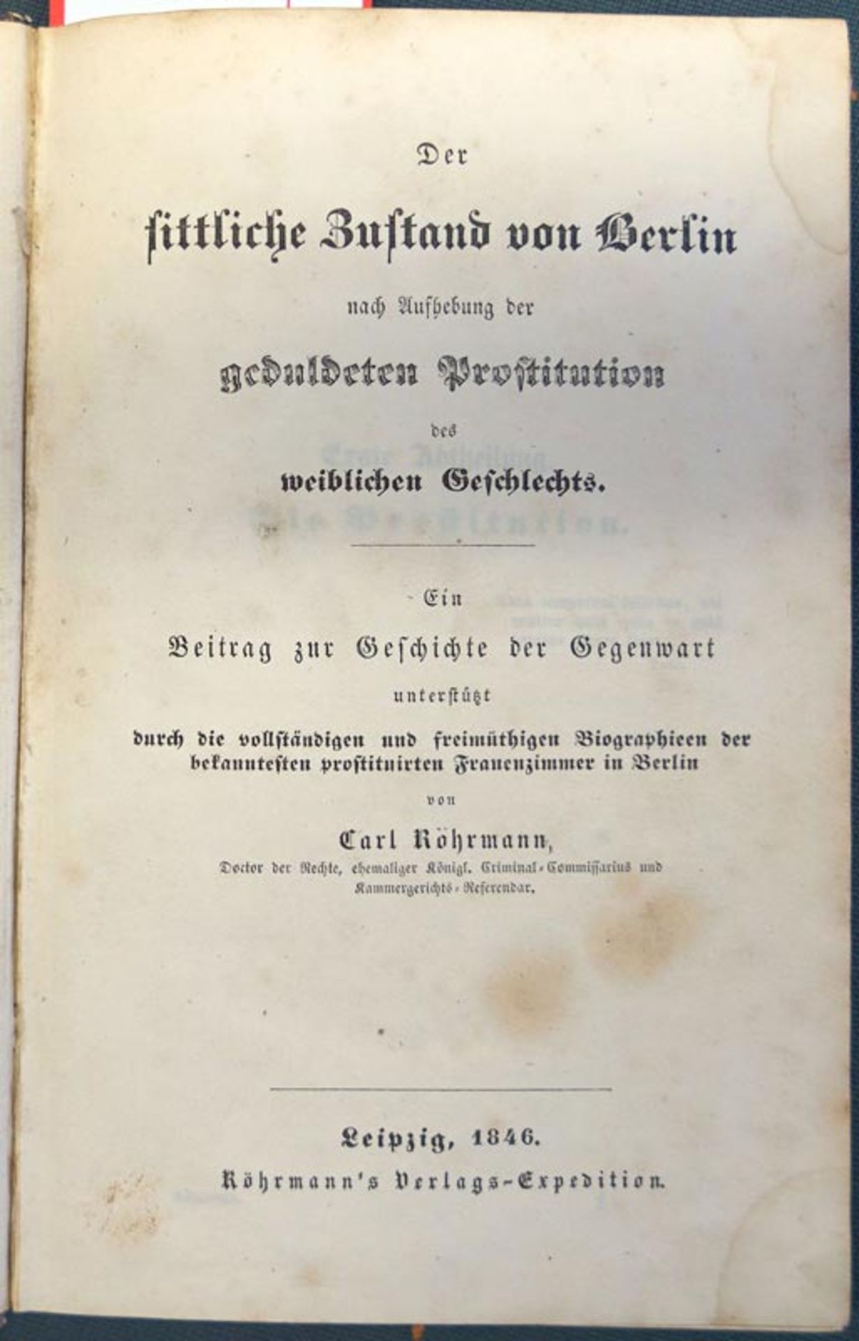 Röhrmann, Carl: Der sittliche Zustand von Berlin