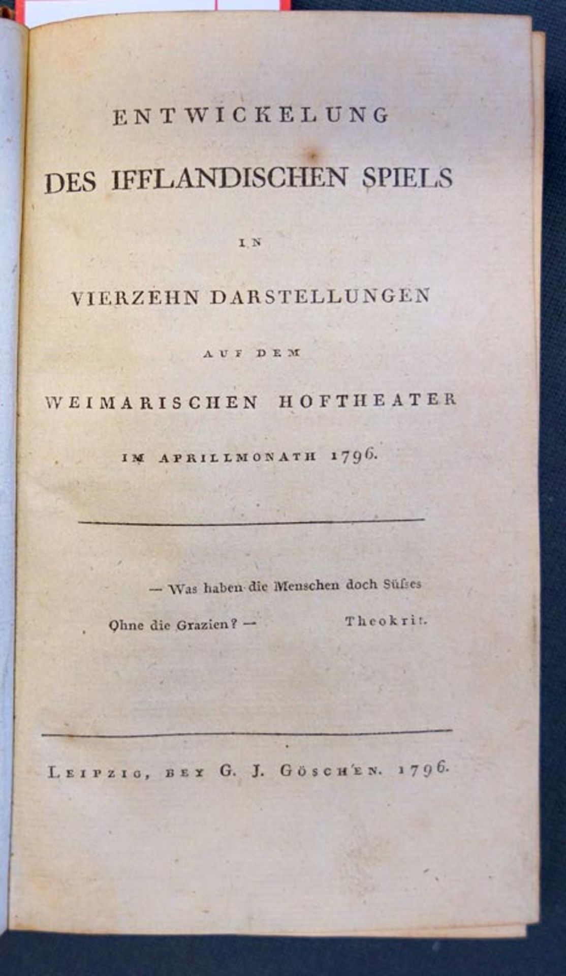 Böttinger, Carl August: Entwicklung des Ifflandischen Spiels