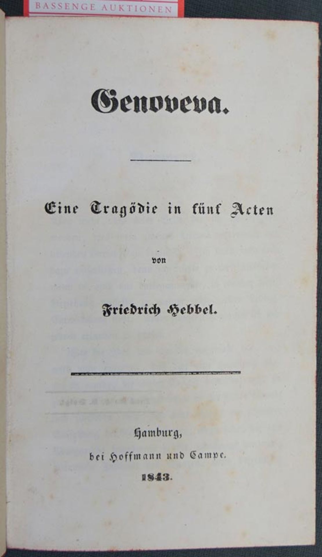 Hebbel, Friedrich: Genoveva + Agnes Bernauer