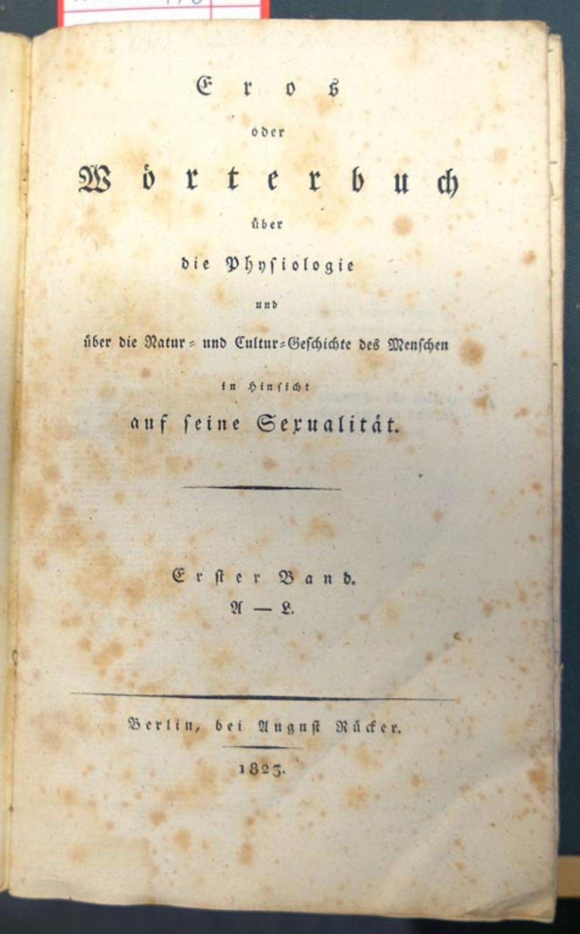 Eros oder Wörterbuch: über die Physiologie