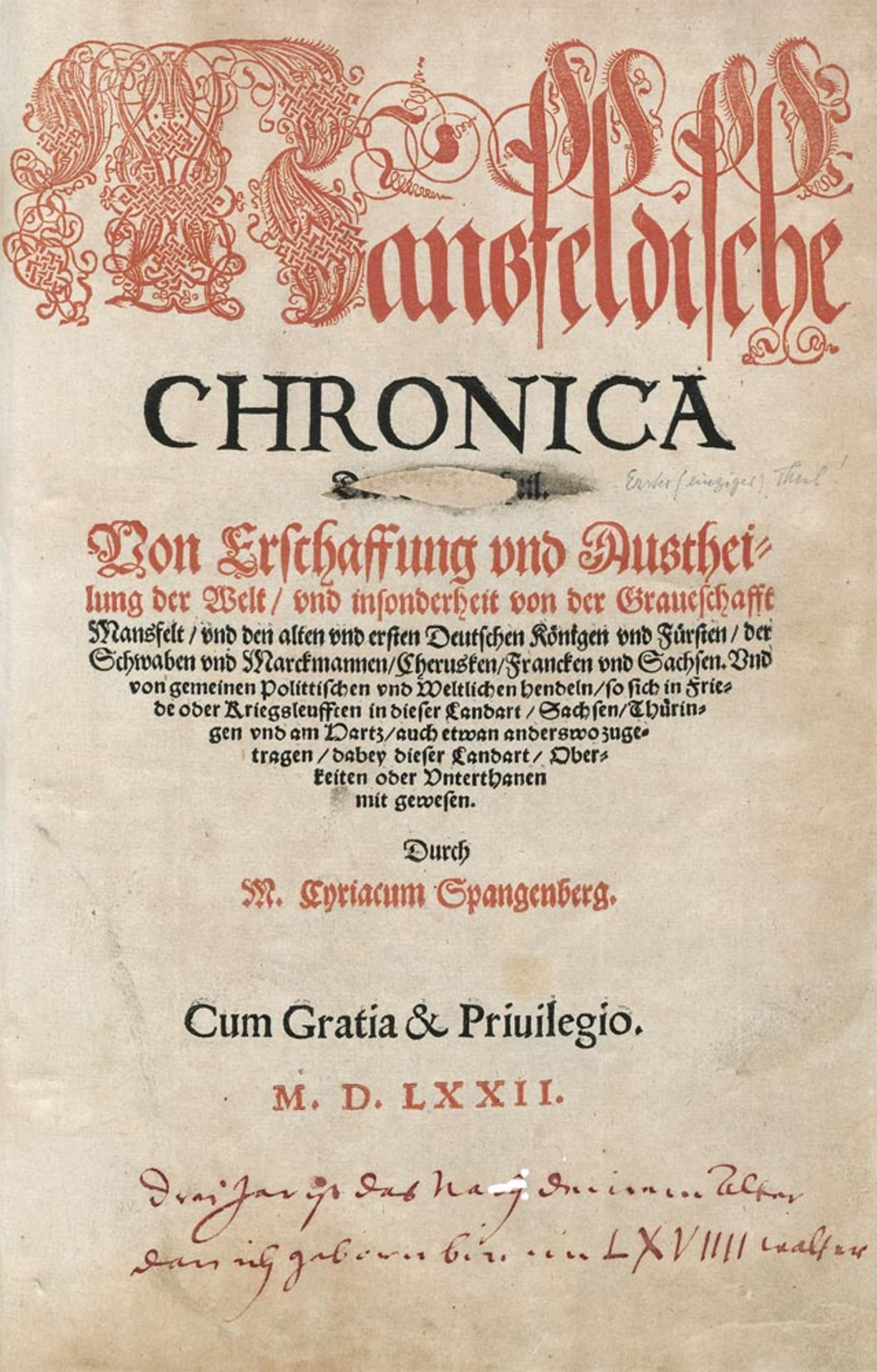 Spangenberg, Cyriacus: Mansfeldische Chronica