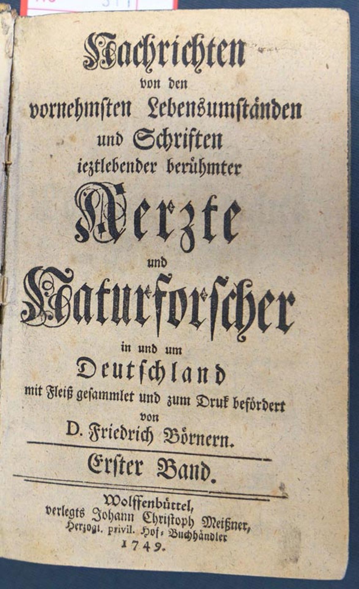 Börner, Friedrich: Nachrichten von den vornehmsten Lebensumständen berühmter Aerzte