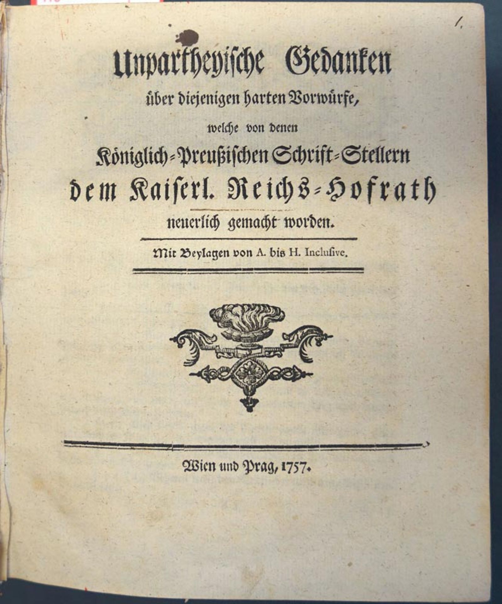 Siebenjähriger Krieg: Acta publica belli contra Prussum Anni 1757