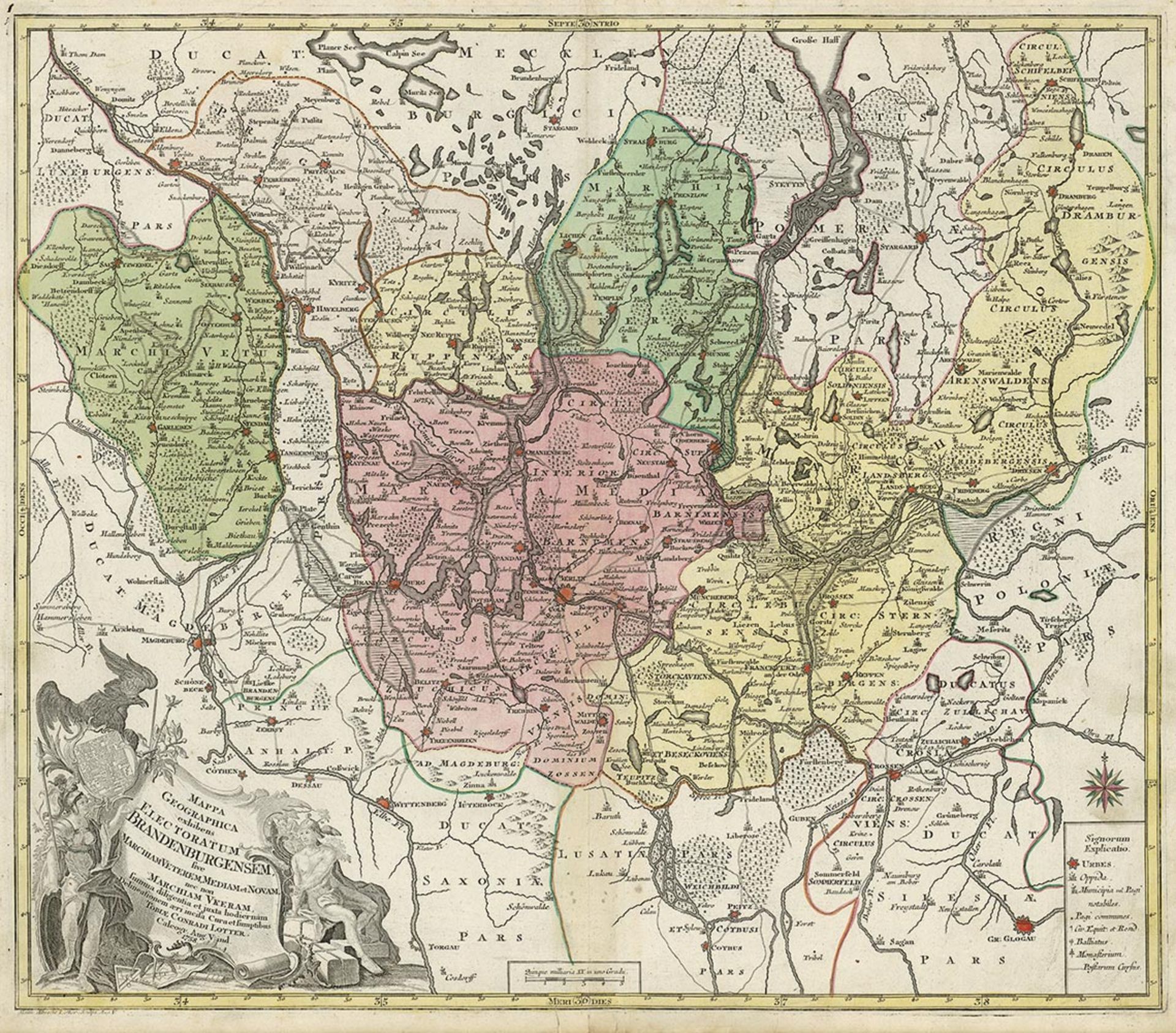 Lotter, Matthäus Albrecht: Mappa geographica exhibens electoratum Brandenburgensem