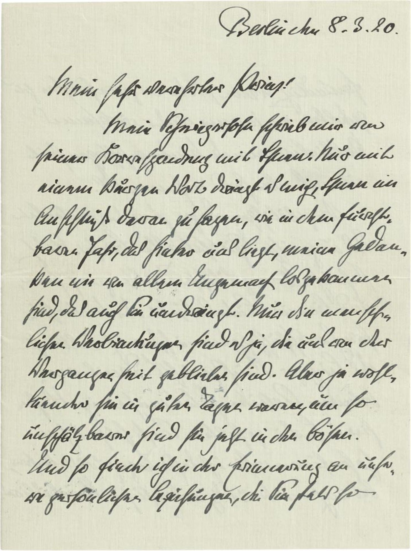 Bethmann Hollweg, Theobald von: 7 Briefe + Beigaben