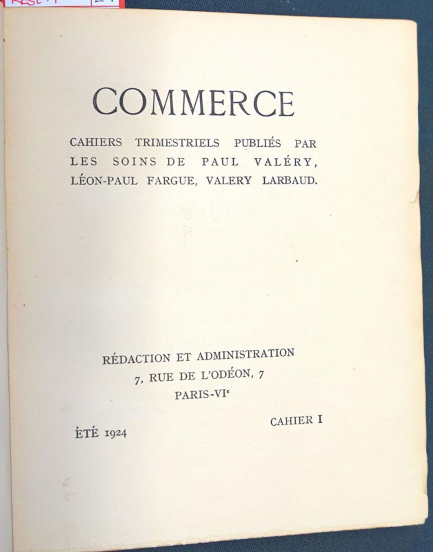 Commerce: Cahier trimestriels publiés par les soins de Paul Valéry etc.