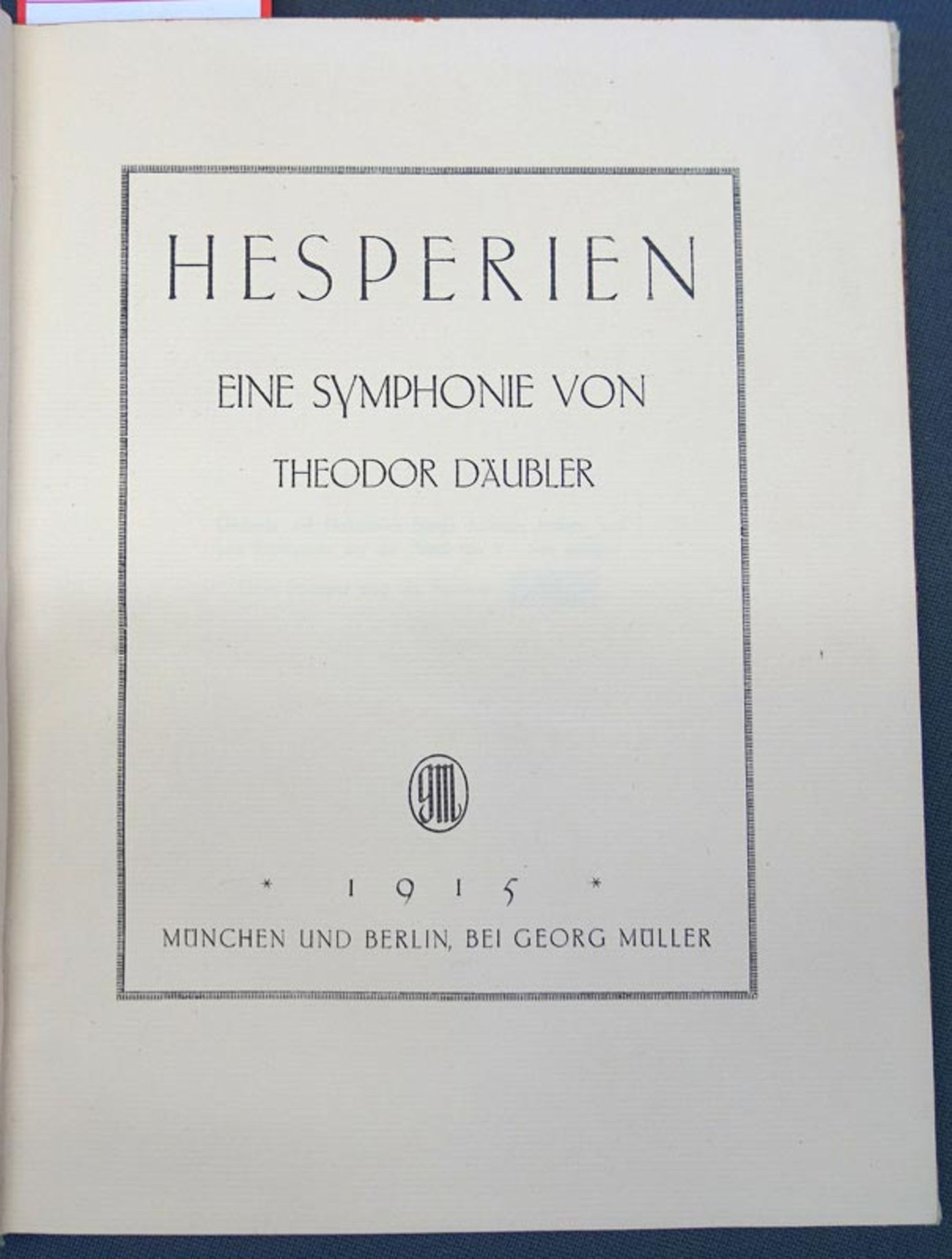 Däubler, Theodor: Hesperien