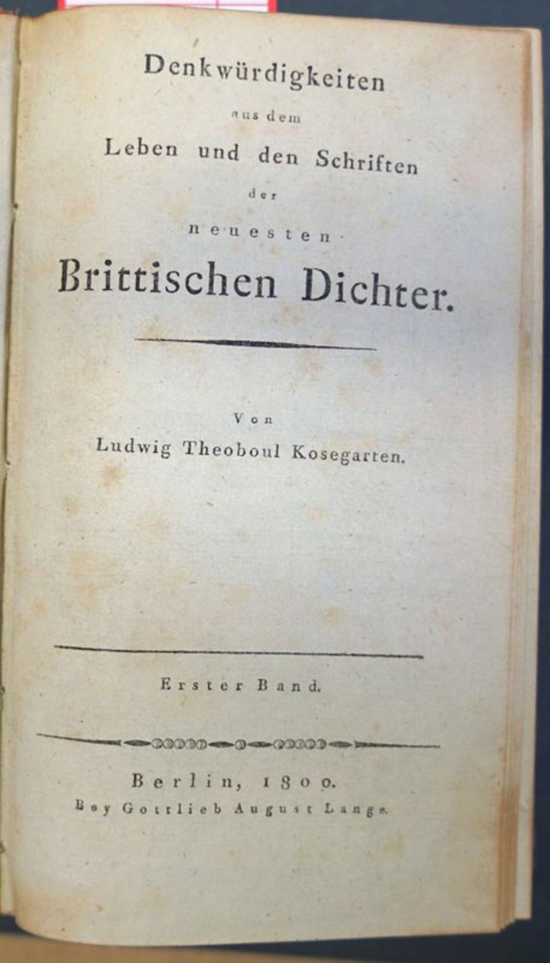 Kosegarten, Ludwig Theoboul: Denkwürdigkeiten aus dem Leben und den Schriften der neuesten