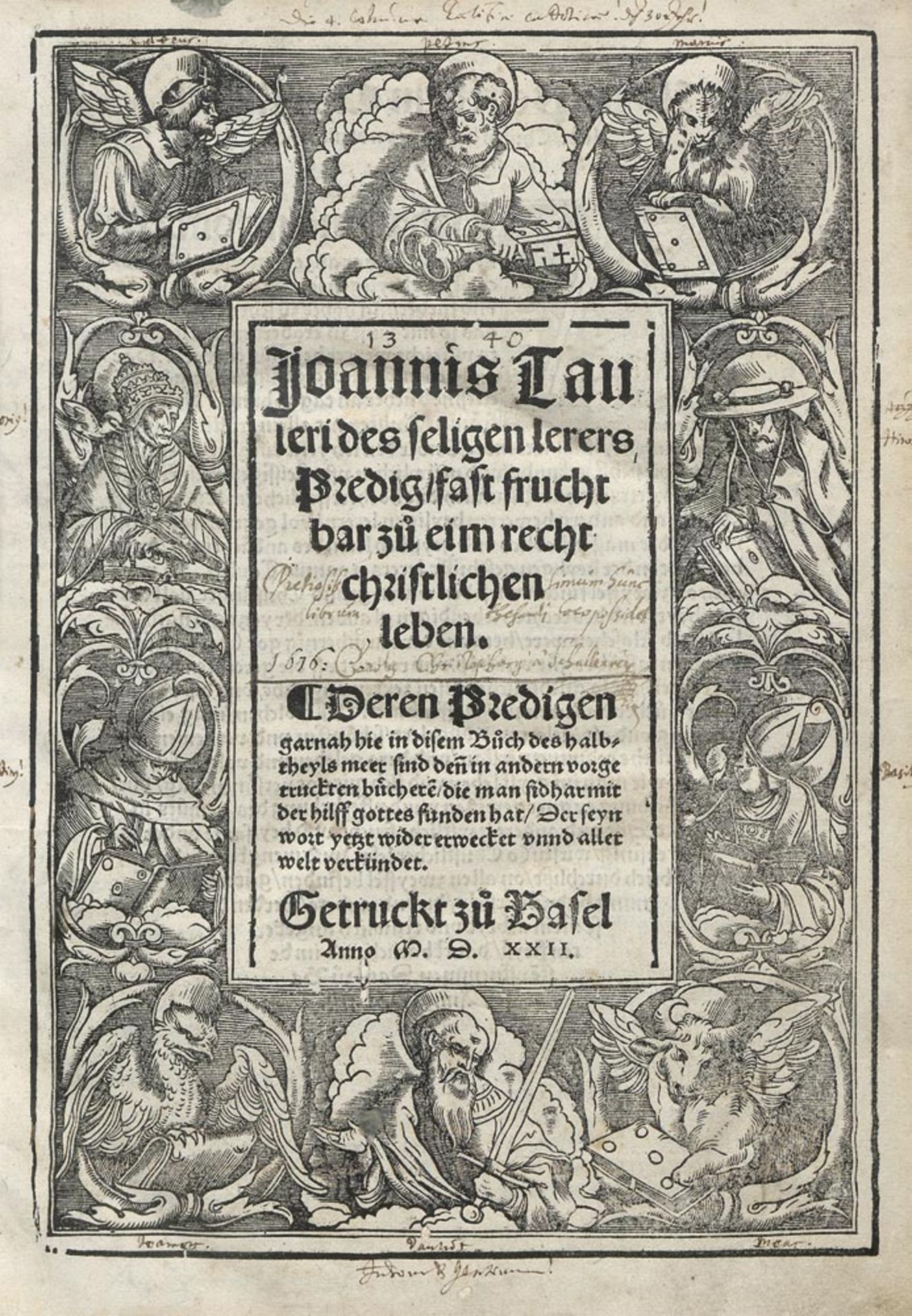 Tauler, Johannes: Predig, fast fruchtbar zu eim recht christlichen leben.