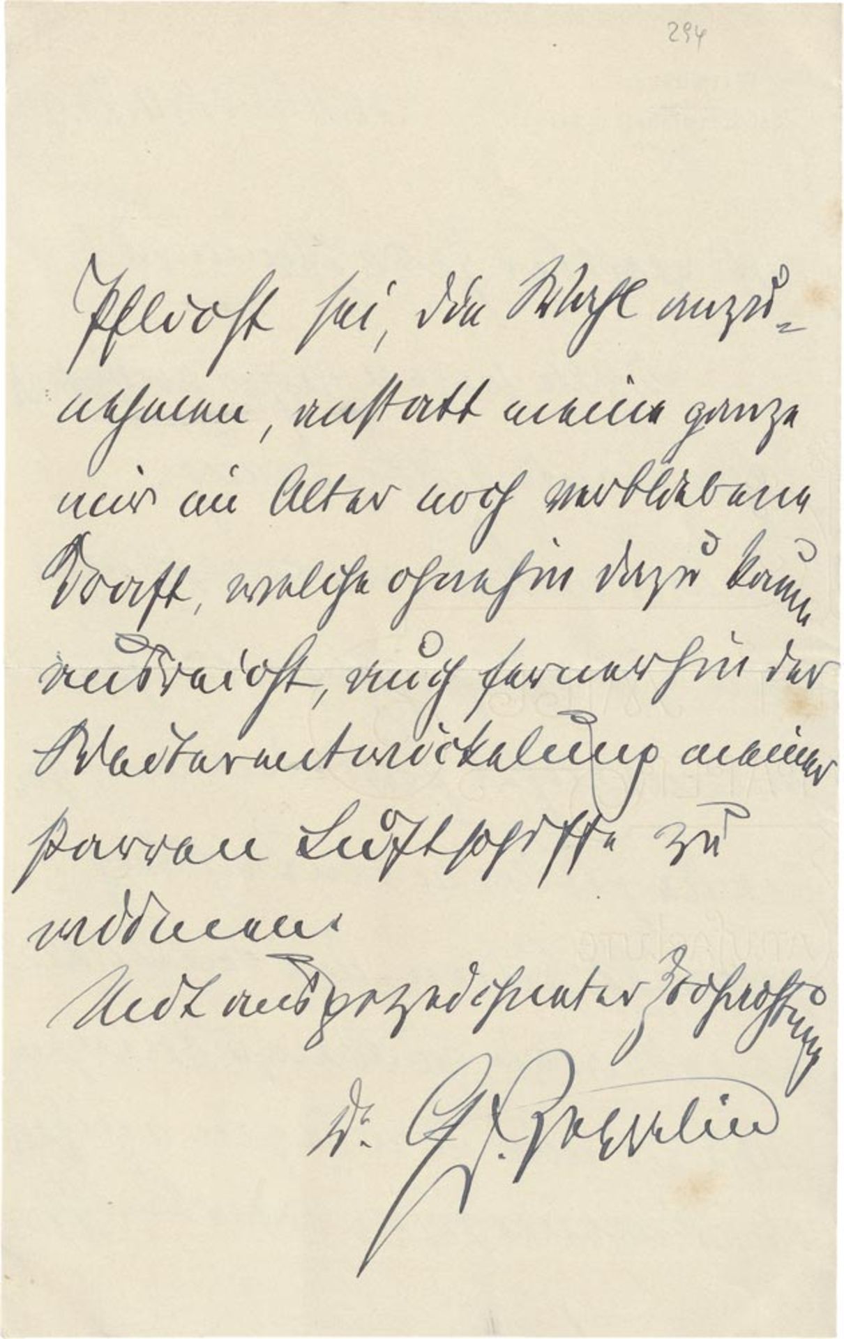 Zeppelin, Ferdinand Graf von: Brief 1911