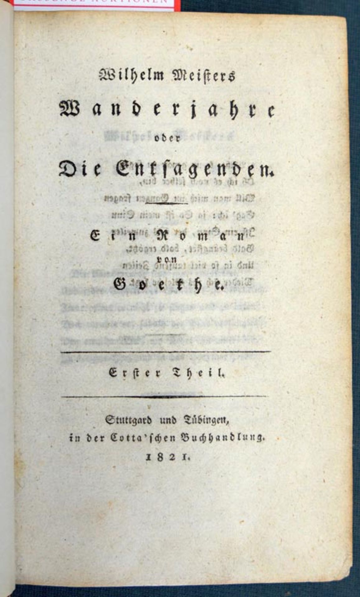 Goethe, Johann Wolfgang von: Wilhelm Meisters Wanderjahre