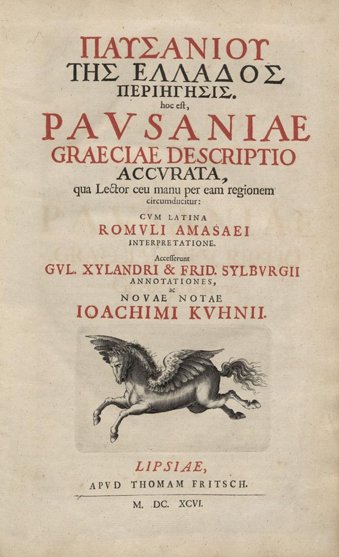 Pausanias: Tis Ellados periigisis (graece). Graeciae descriptio