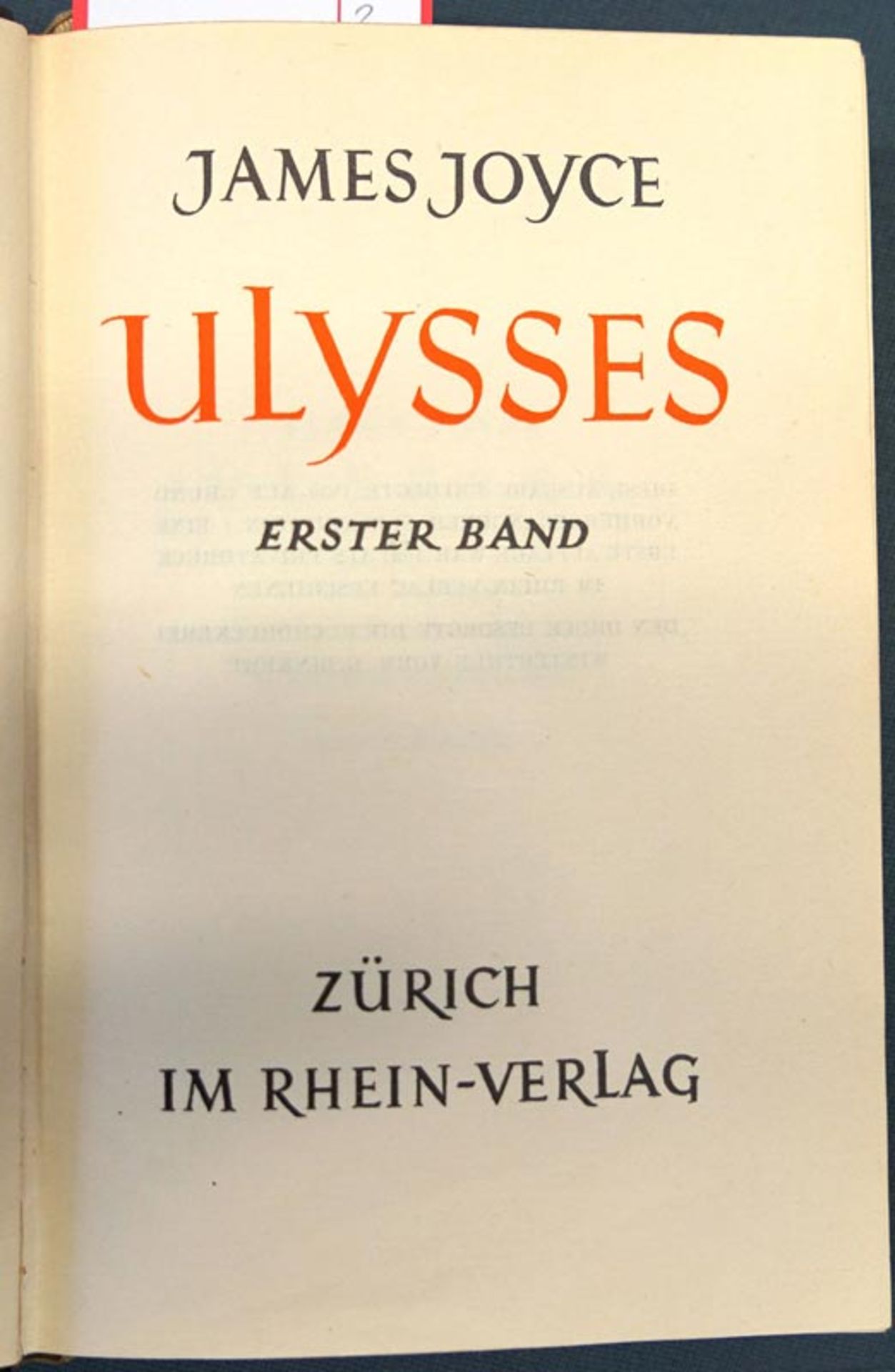 Joyce, James: Ulysses. Vom Verfasser geprüfte definitive deutsche Ausgabe