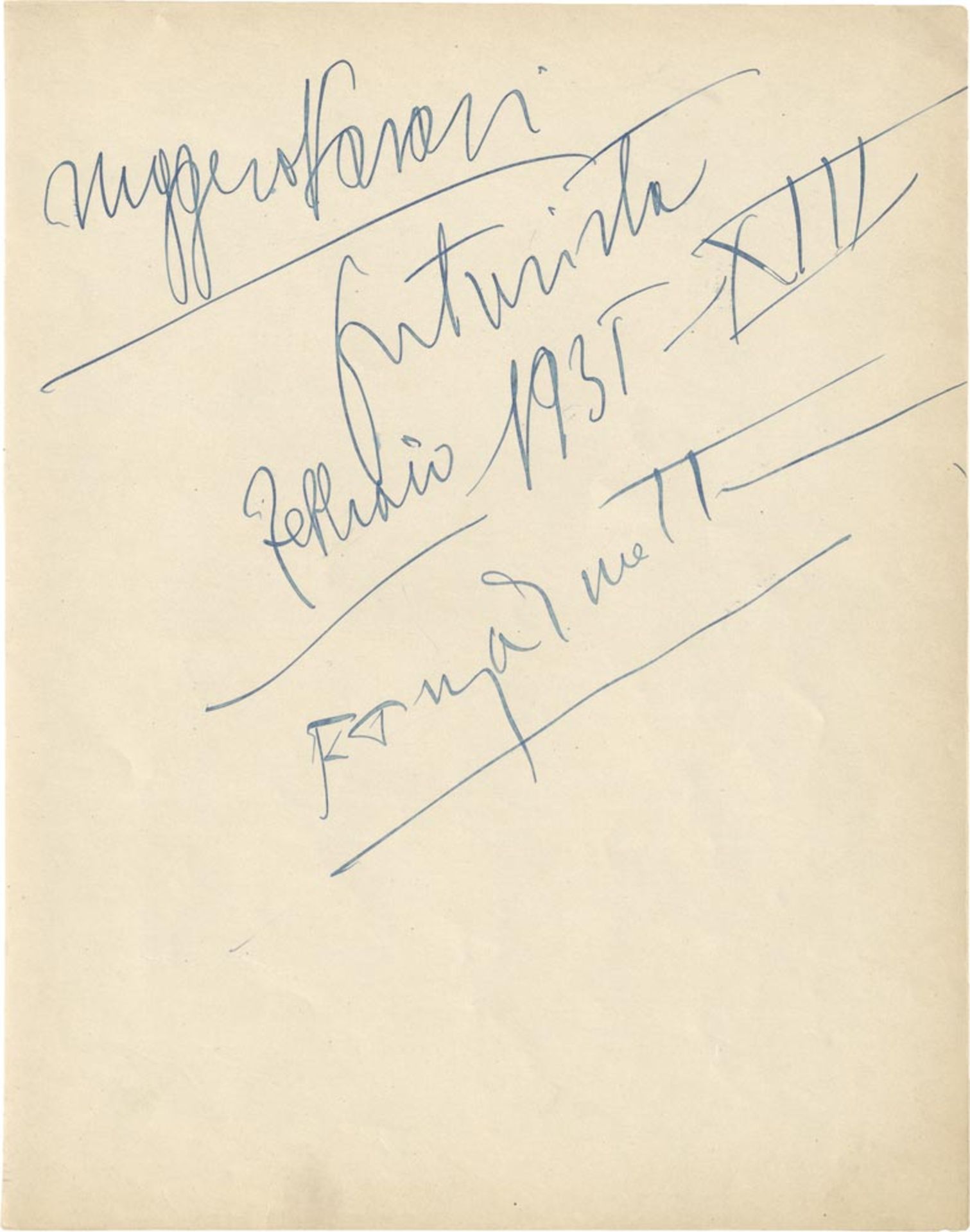 Marinetti, Filippo Tommaso: Albumblatt 1931