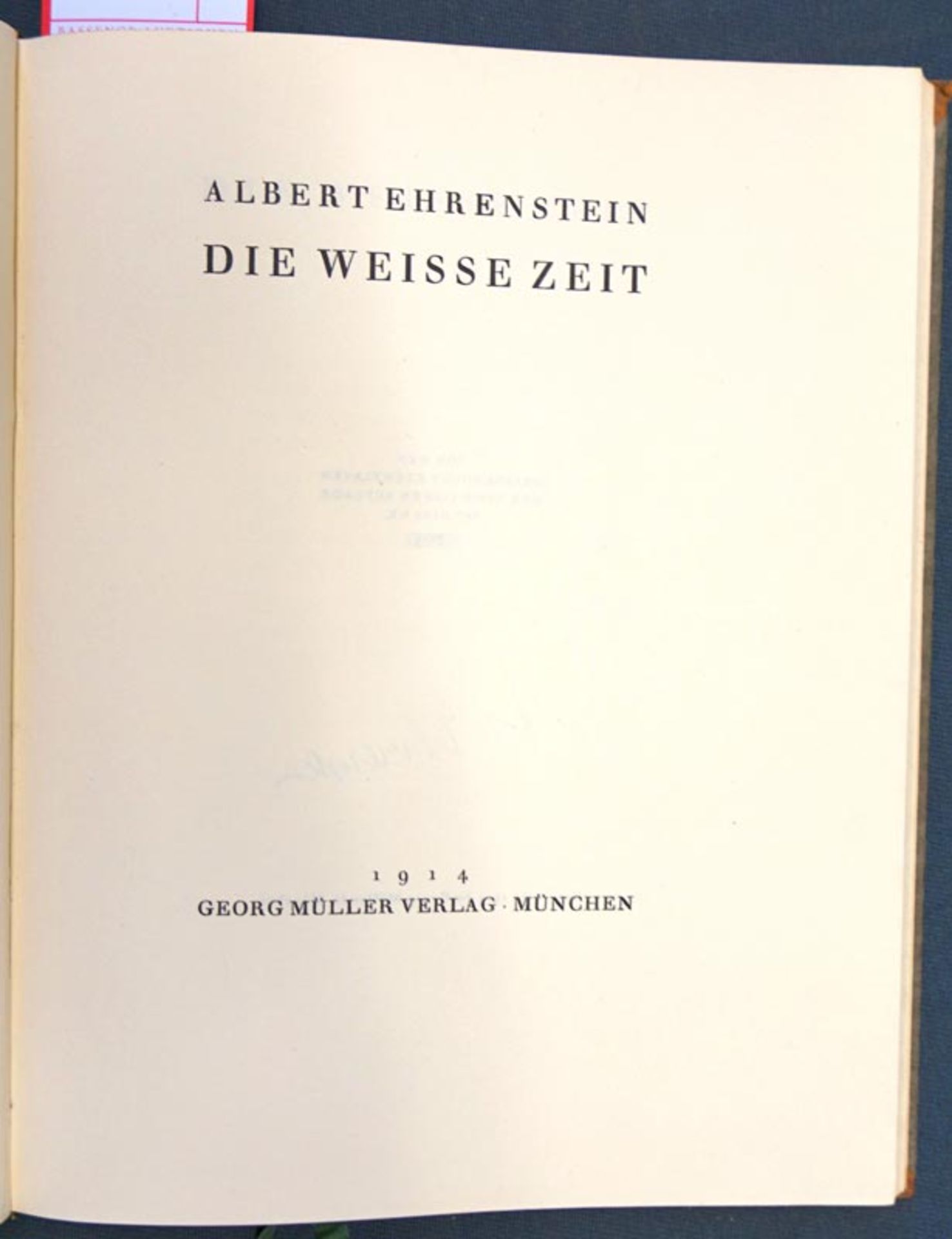 Ehrenstein, Albert: Die weiße Zeit