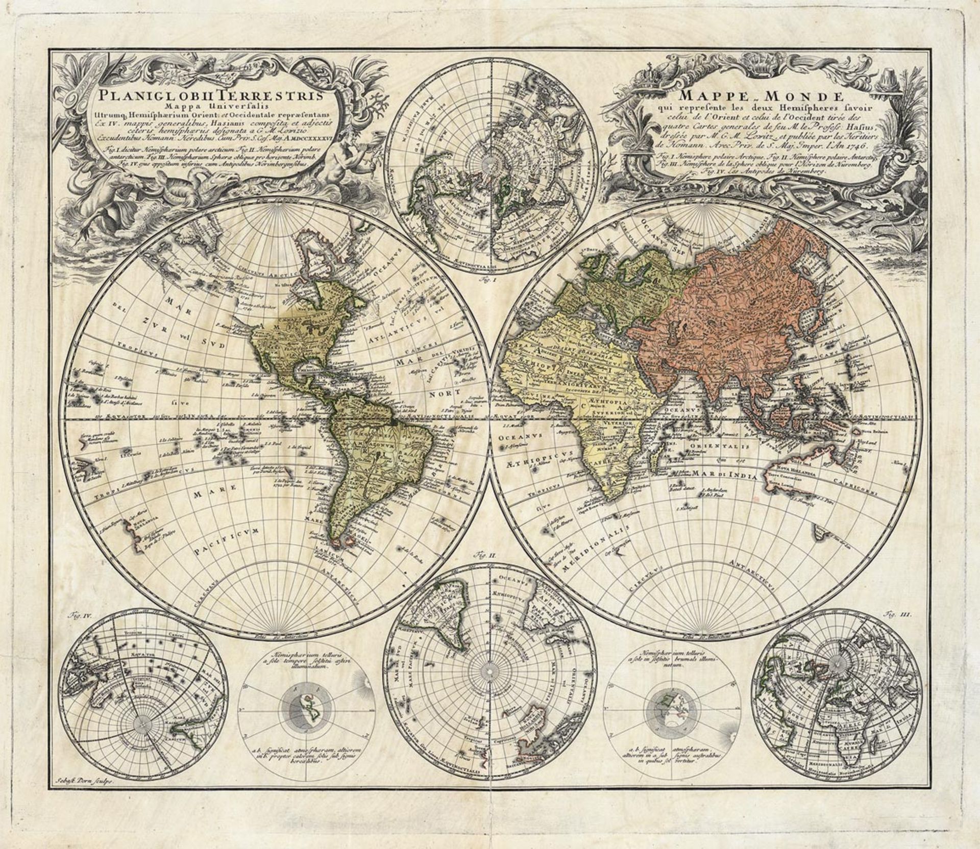 Homann, Johann Baptist: Planiglobii terrestris mappa universalis