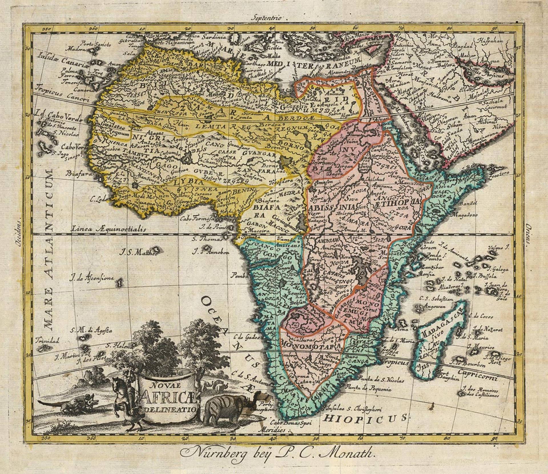 Konvolut von 10 Karten: des afrikanischen Kontinents und afrikanischer Länder.